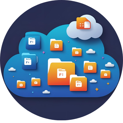 Un-nuage-stylise-avec-des-icones-de-fichiers-flottant-autour