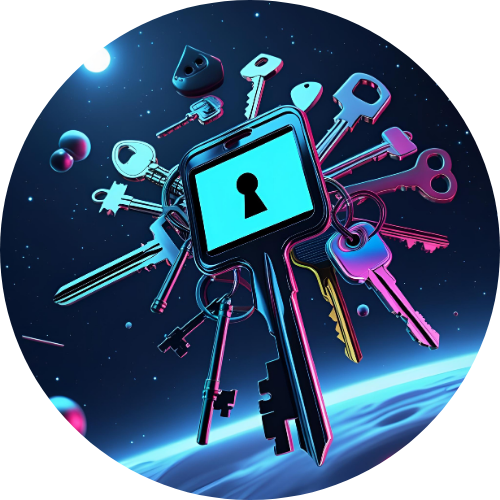 Un-trousseau-de-cles-variees-ou-une-cle-qui-deverrouille-un-ecrancadenas